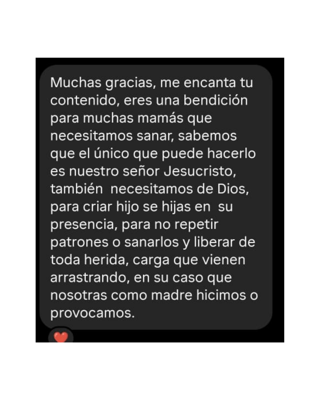 Mensaje real de WhatsApp sobre los recursos de crianza